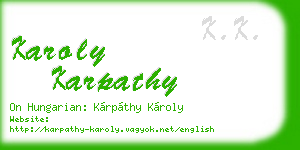 karoly karpathy business card